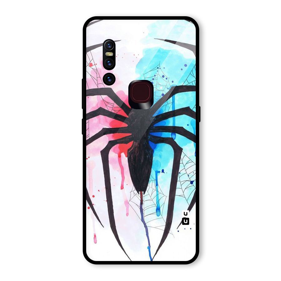 Colorful Web Glass Back Case for Vivo V15