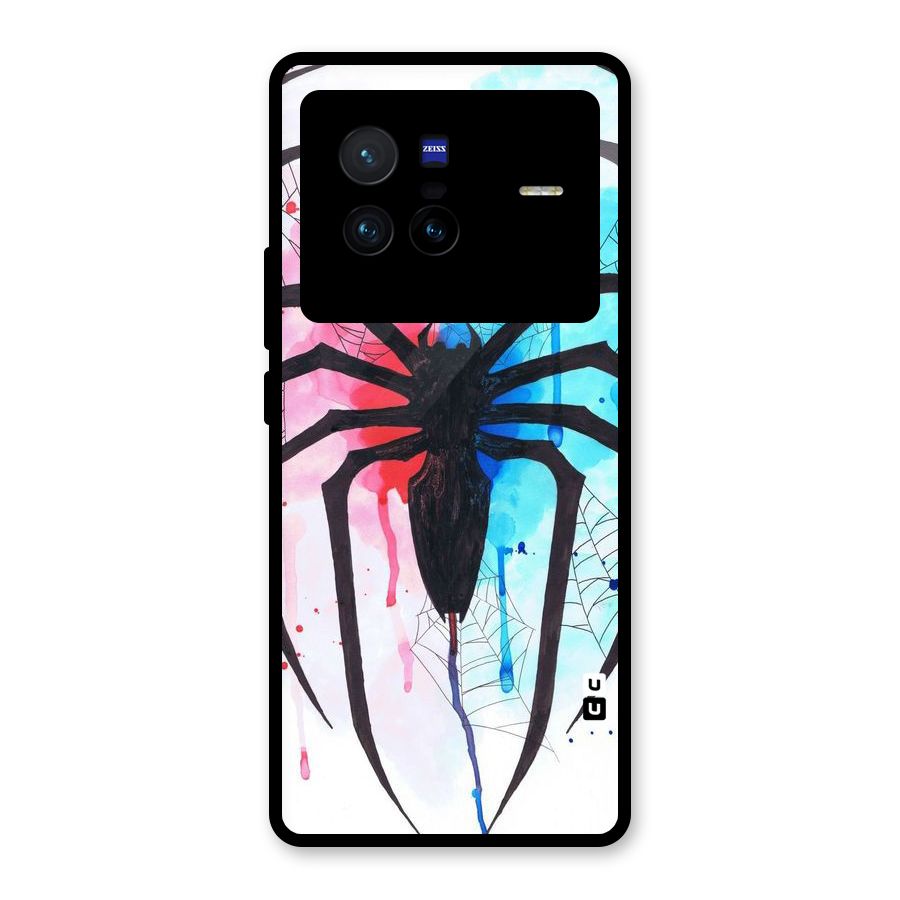 Colorful Web Glass Back Case for Vivo X80