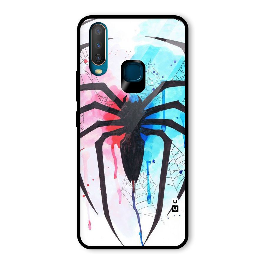 Colorful Web Glass Back Case for Vivo Y17