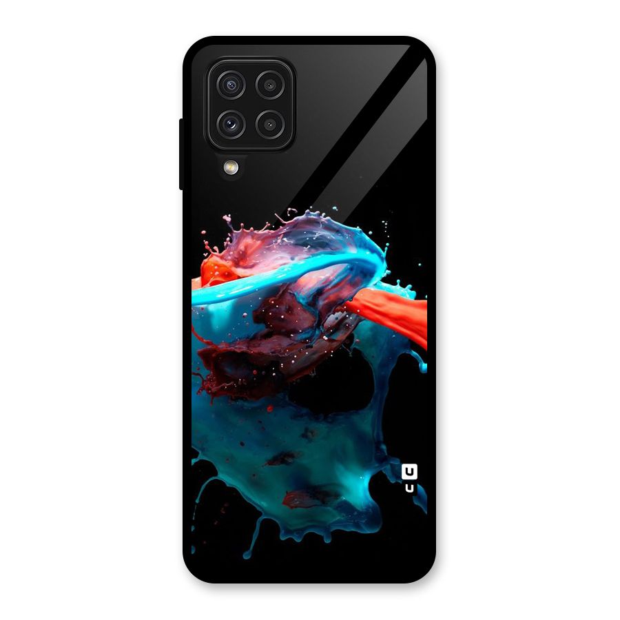 Colour War Glass Back Case for Galaxy A22 4G