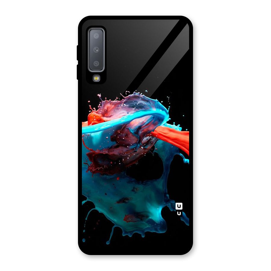 Colour War Glass Back Case for Galaxy A7 (2018)