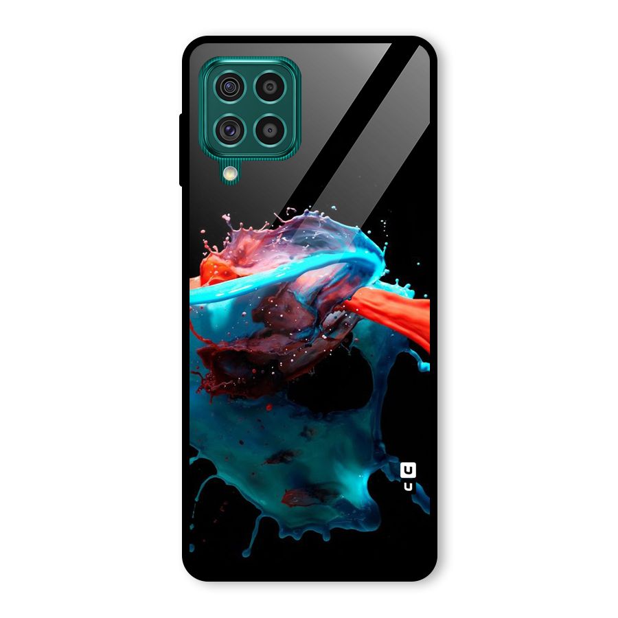 Colour War Glass Back Case for Galaxy F62