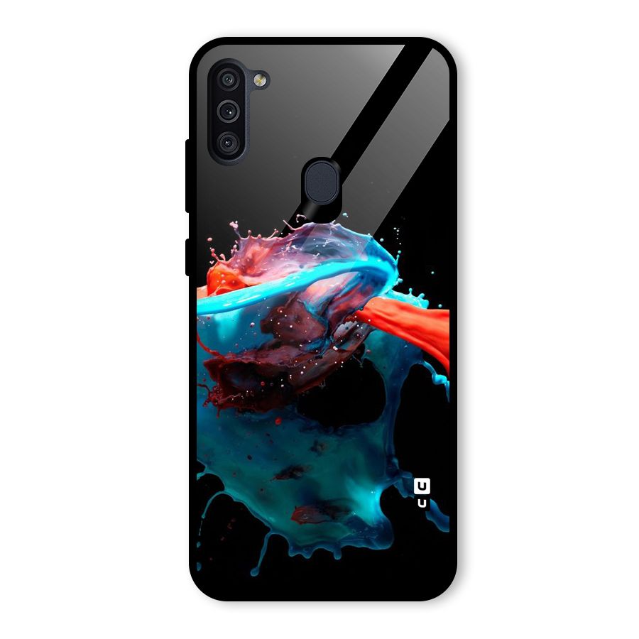 Colour War Glass Back Case for Galaxy M11
