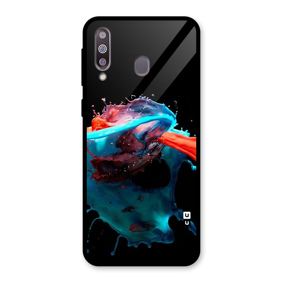 Colour War Glass Back Case for Galaxy M30