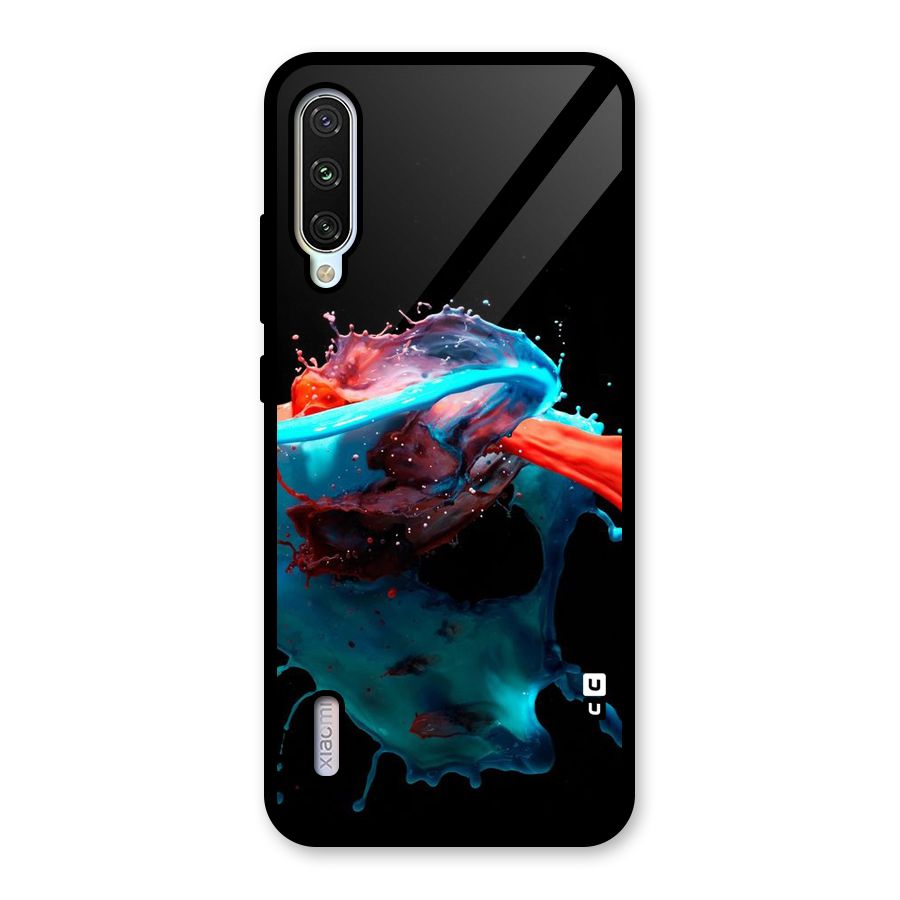 Colour War Glass Back Case for Mi A3