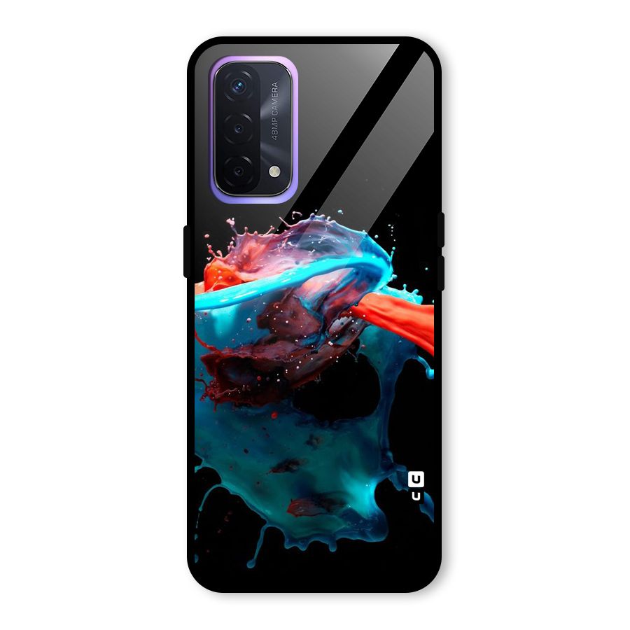 Colour War Glass Back Case for Oppo A74 5G