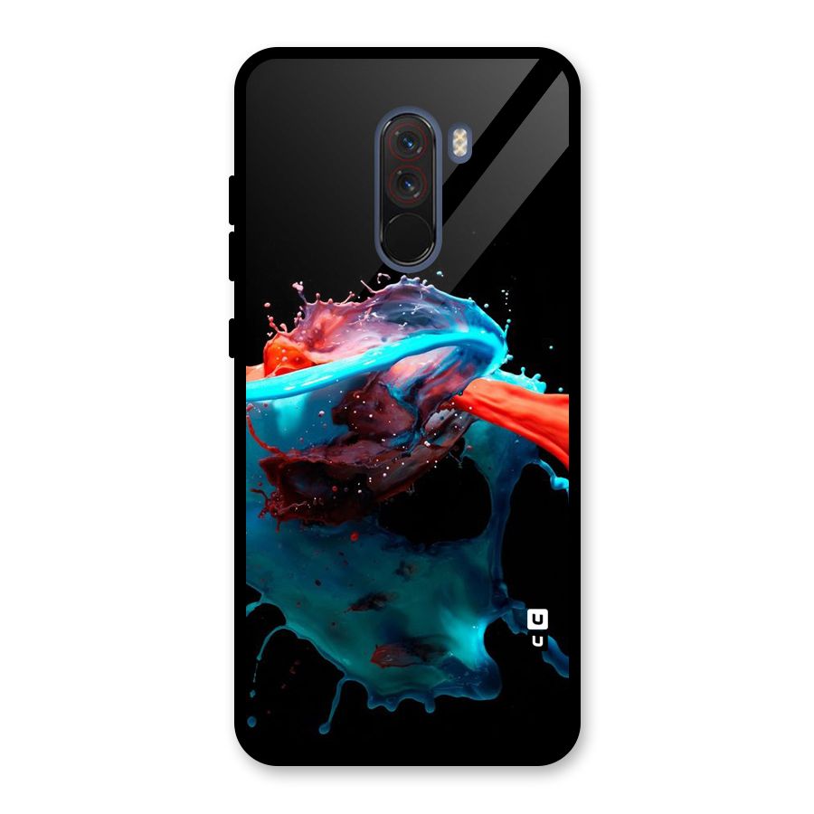 Colour War Glass Back Case for Poco F1