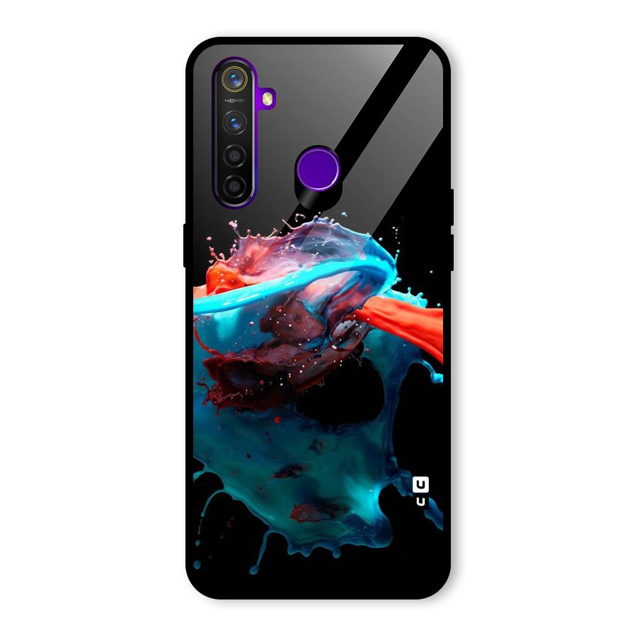 Colour War Glass Back Case for Realme 5 Pro