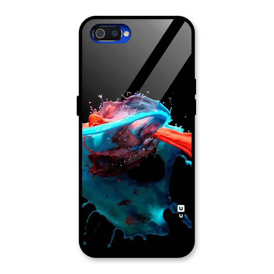 Colour War Glass Back Case for Realme C2