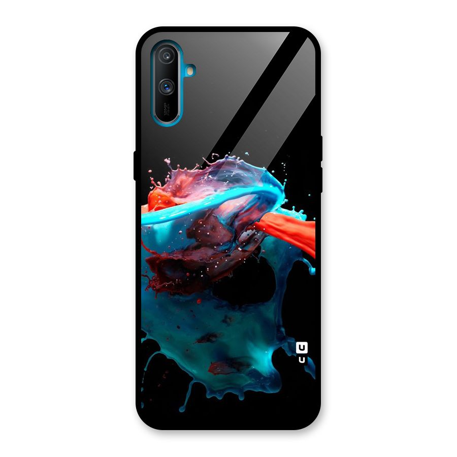 Colour War Glass Back Case for Realme C3