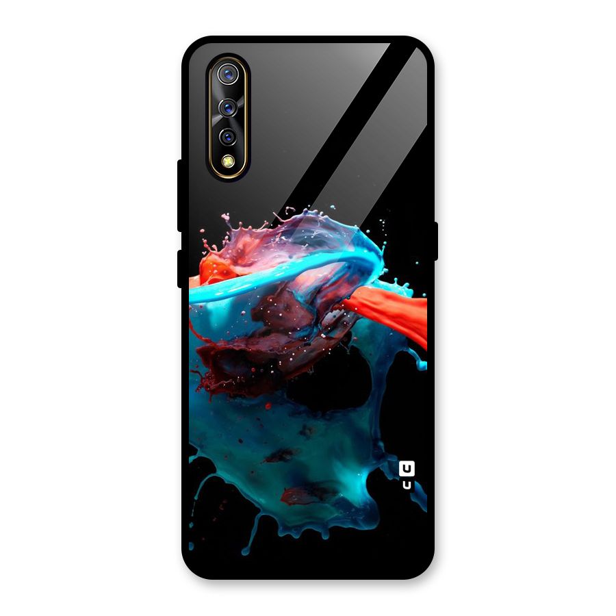 Colour War Glass Back Case for Vivo S1