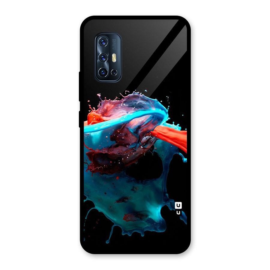 Colour War Glass Back Case for Vivo V17