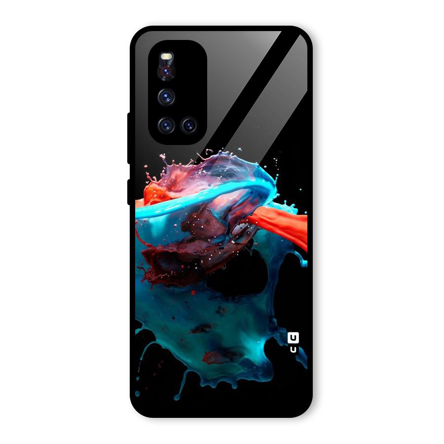 Colour War Glass Back Case for Vivo V19