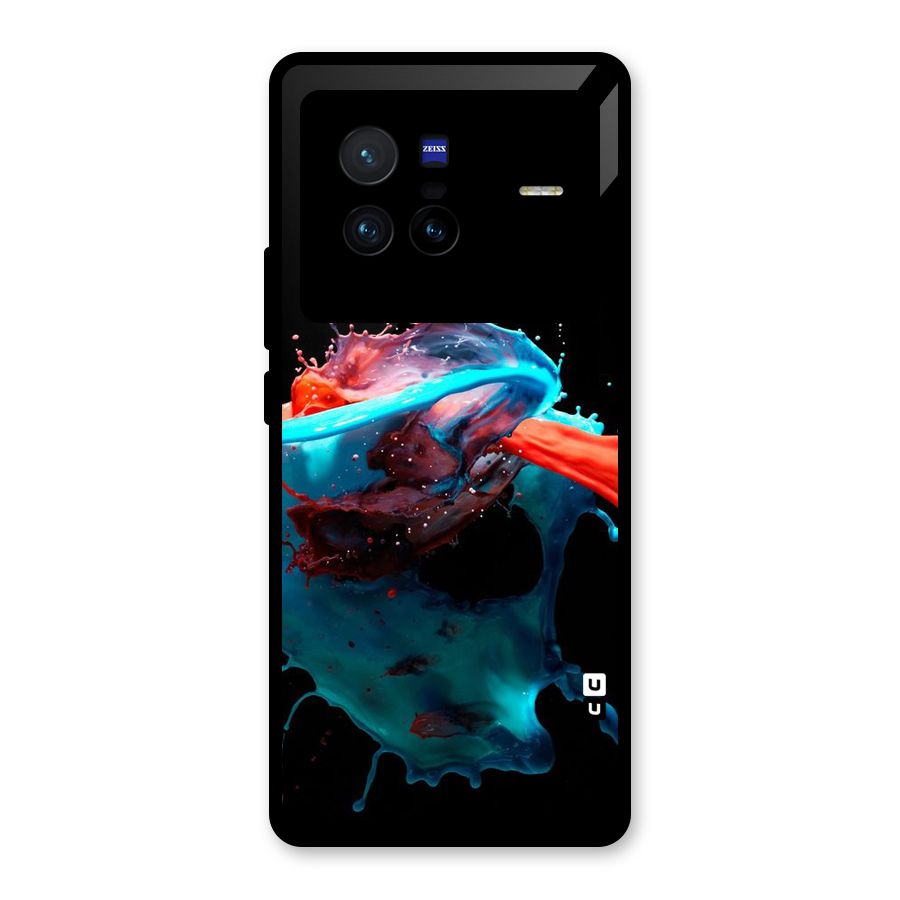 Colour War Glass Back Case for Vivo X80