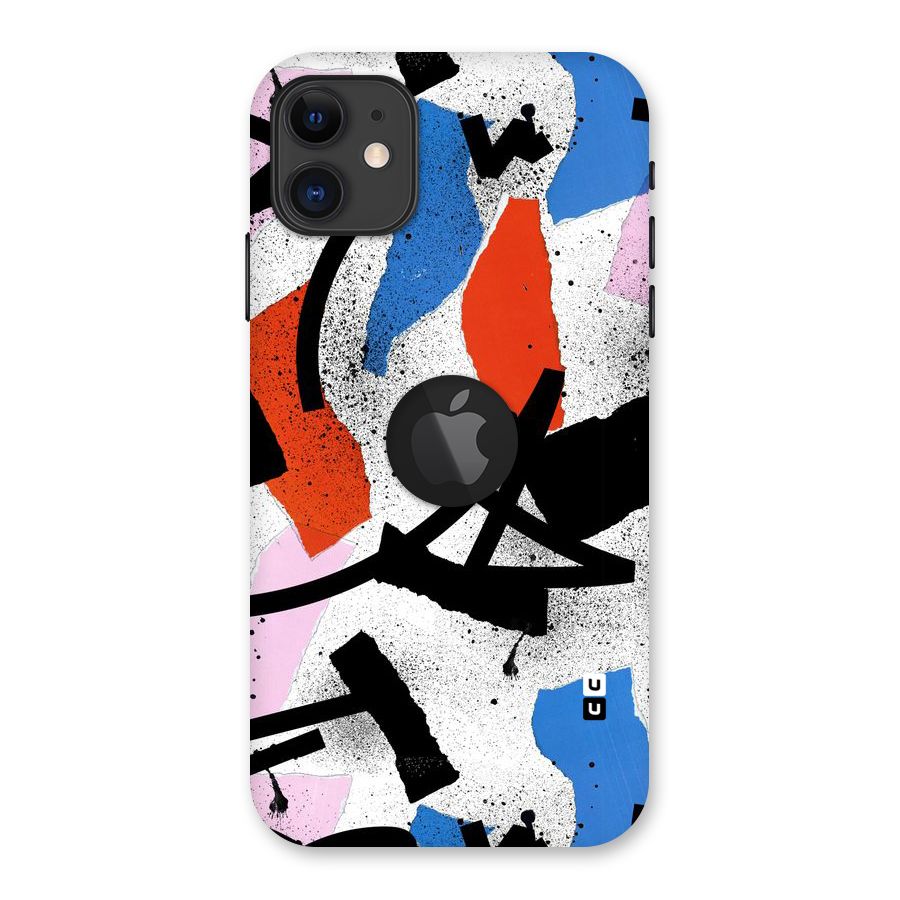 Coloured Abstract Art Back Case for iPhone 11 Logo Cut