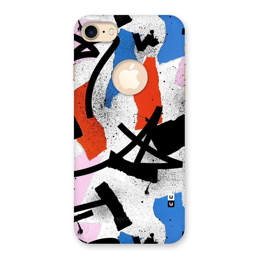 Coloured Abstract Art Back Case for iPhone 8 Logo Cut