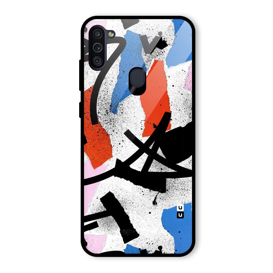Coloured Abstract Art Glass Back Case for Galaxy M11