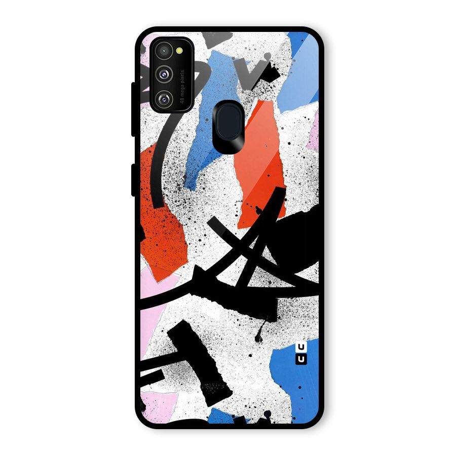 Coloured Abstract Art Glass Back Case for Galaxy M30s