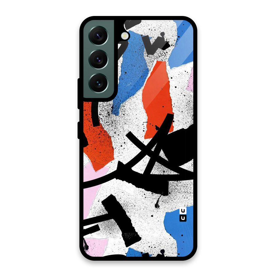 Coloured Abstract Art Glass Back Case for Galaxy S22 5G