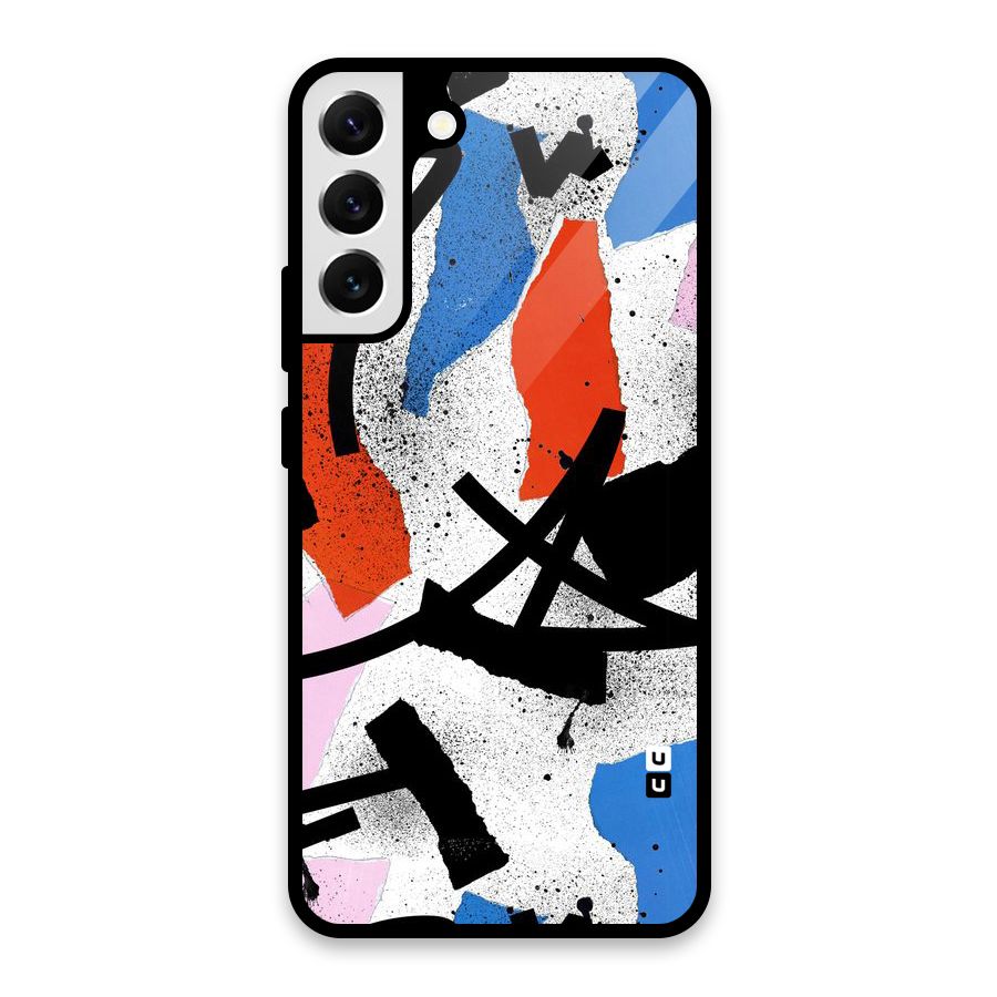 Coloured Abstract Art Glass Back Case for Galaxy S22 Plus 5G