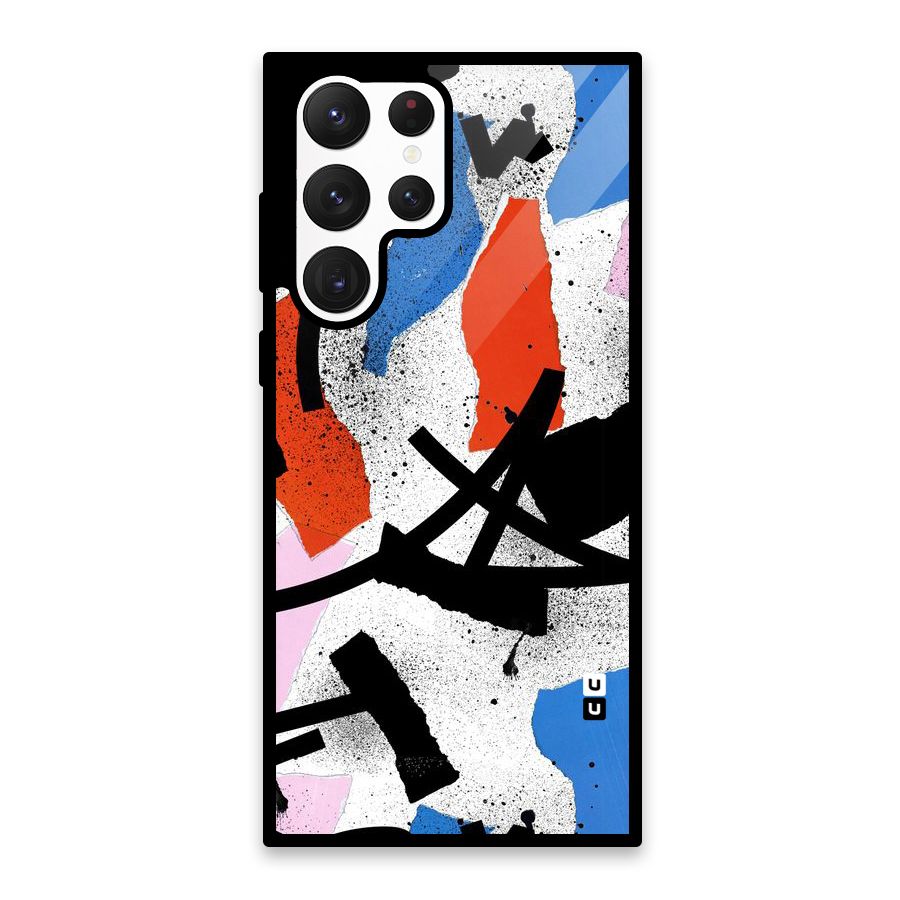 Coloured Abstract Art Glass Back Case for Galaxy S22 Ultra 5G