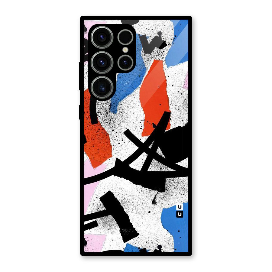 Coloured Abstract Art Glass Back Case for Galaxy S23 Ultra