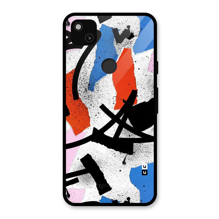Coloured Abstract Art Glass Back Case for Google Pixel 4a