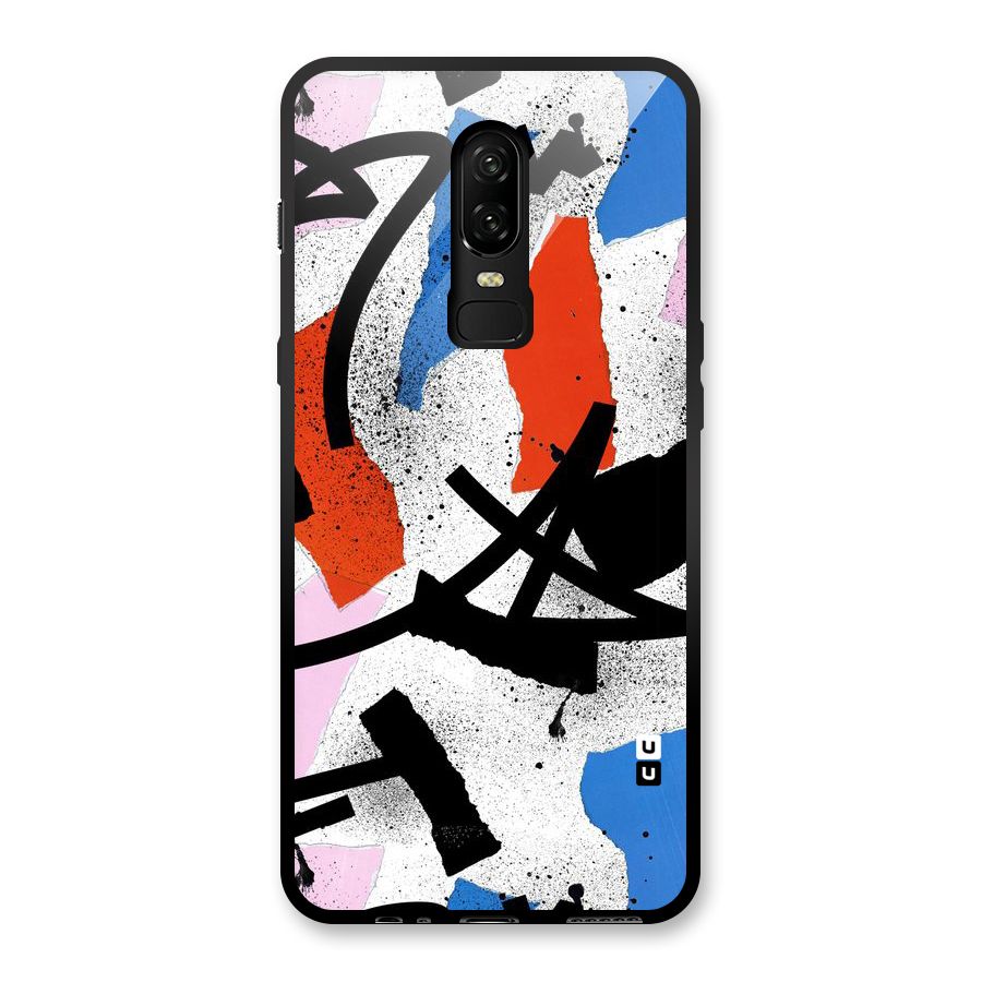 Coloured Abstract Art Glass Back Case for OnePlus 6