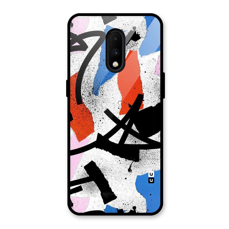 Coloured Abstract Art Glass Back Case for OnePlus 7