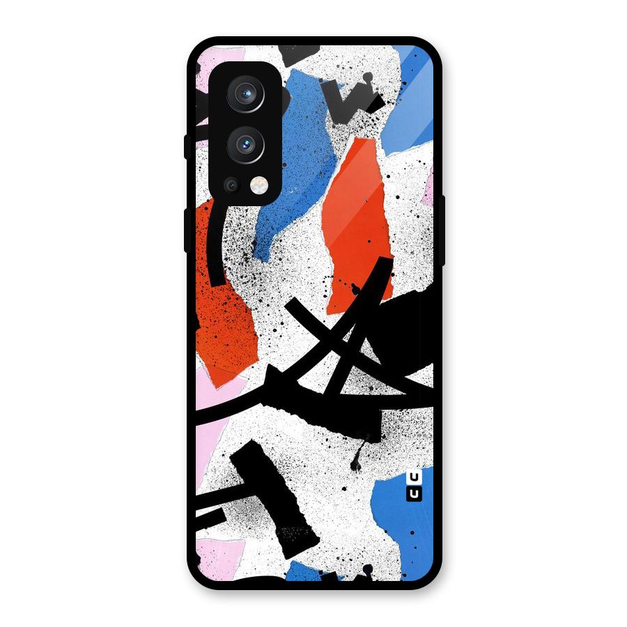 Coloured Abstract Art Glass Back Case for OnePlus Nord 2 5G