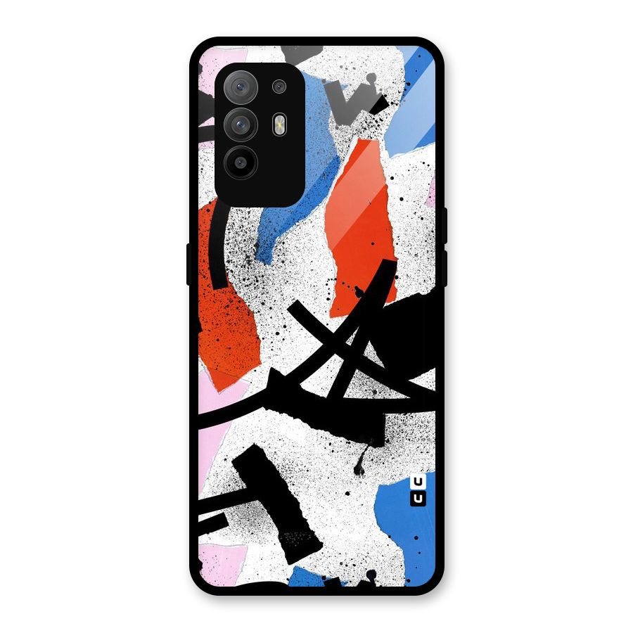 Coloured Abstract Art Glass Back Case for Oppo F19 Pro Plus 5G