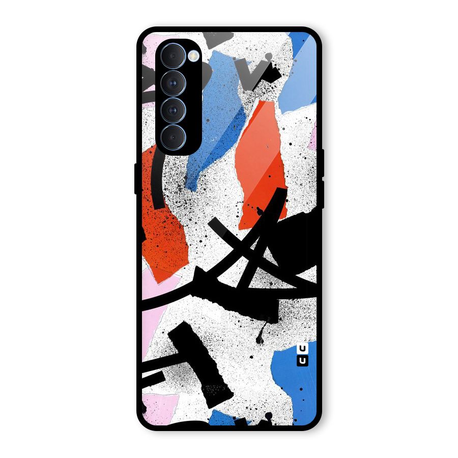 Coloured Abstract Art Glass Back Case for Oppo Reno4 Pro