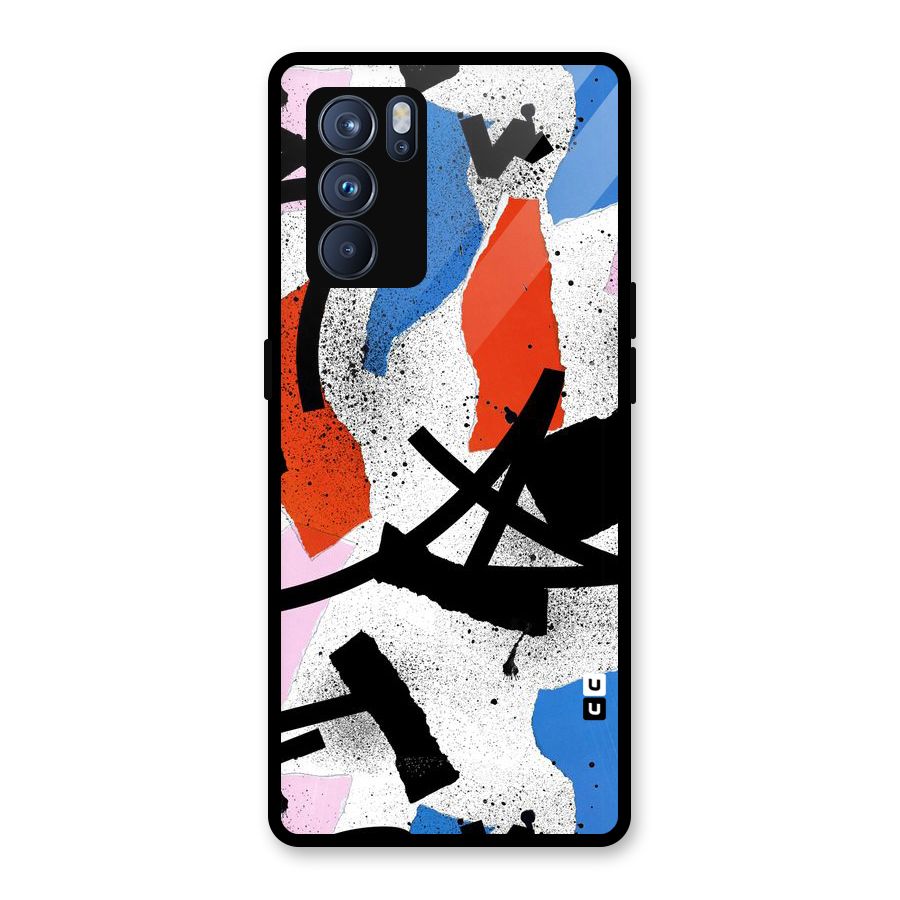 Coloured Abstract Art Glass Back Case for Oppo Reno6 Pro 5G