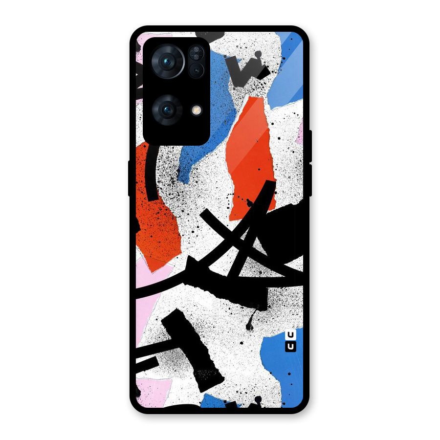 Coloured Abstract Art Glass Back Case for Oppo Reno7 Pro 5G