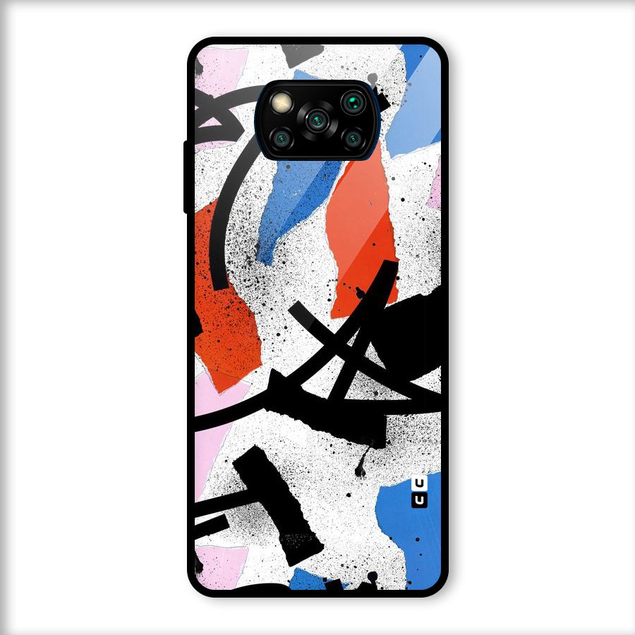 Coloured Abstract Art Glass Back Case for Poco X3