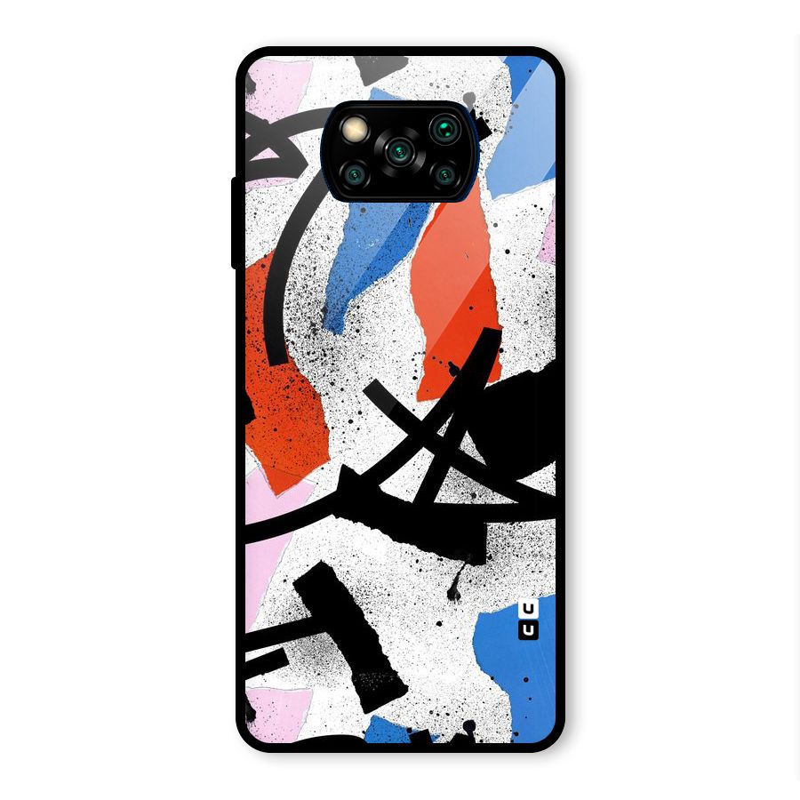 Coloured Abstract Art Glass Back Case for Poco X3 Pro