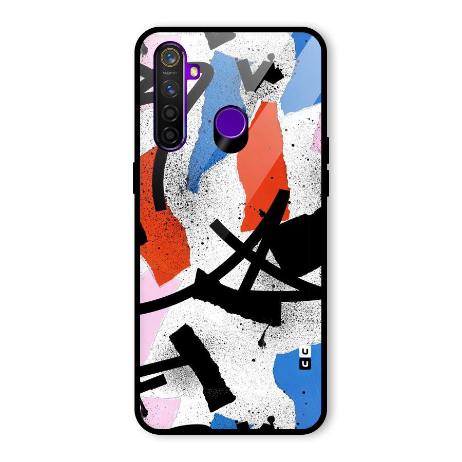 Coloured Abstract Art Glass Back Case for Realme 5 Pro