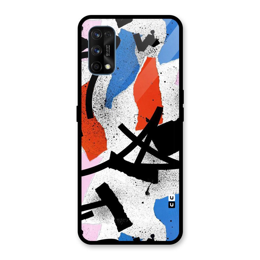 Coloured Abstract Art Glass Back Case for Realme 7 Pro