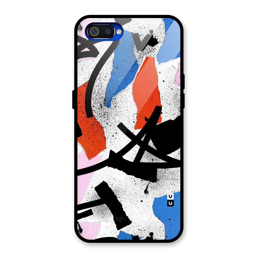 Coloured Abstract Art Glass Back Case for Realme C2