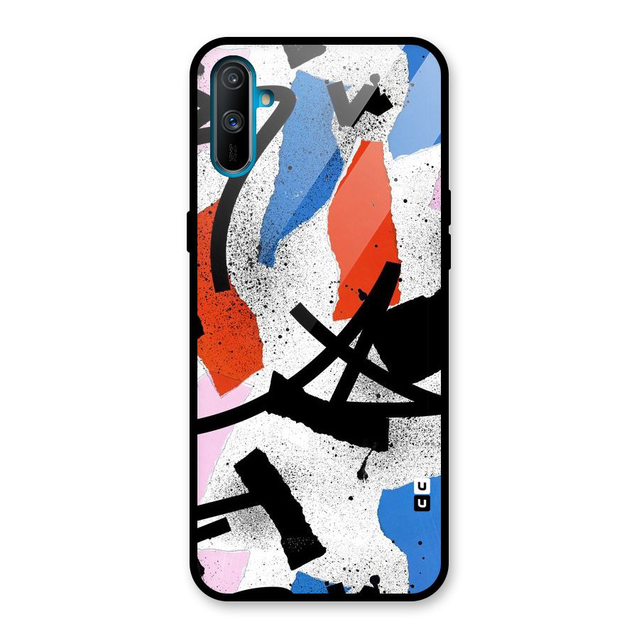 Coloured Abstract Art Glass Back Case for Realme C3