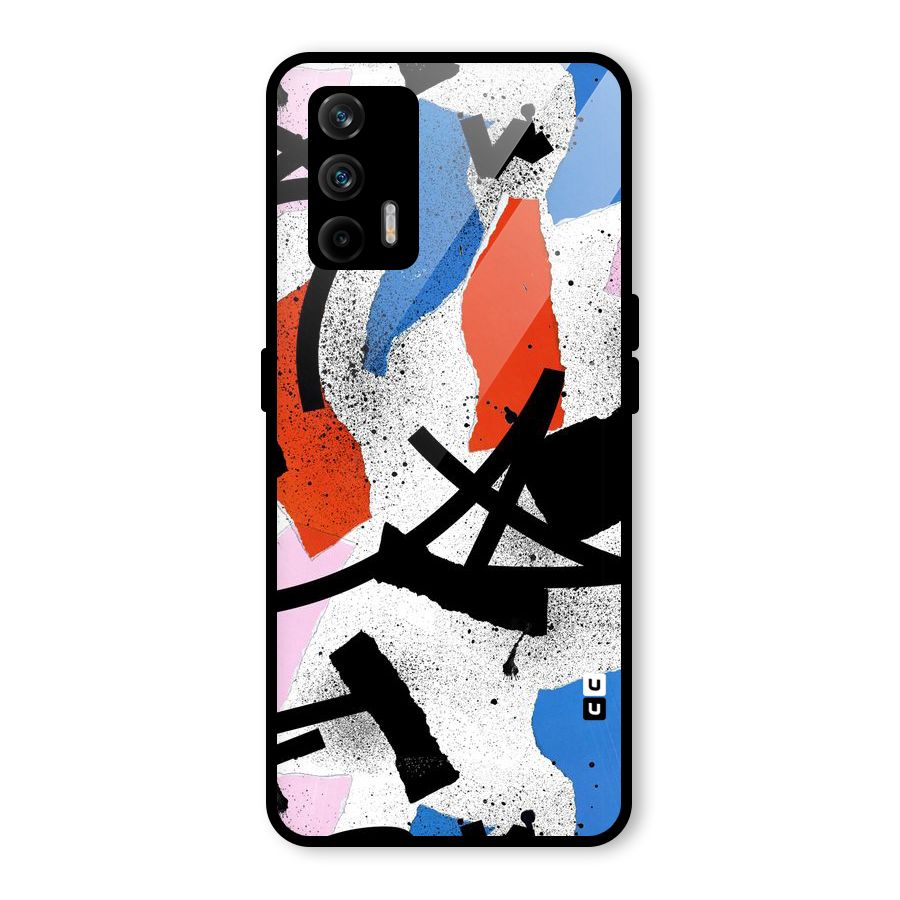 Coloured Abstract Art Glass Back Case for Realme X7 Max