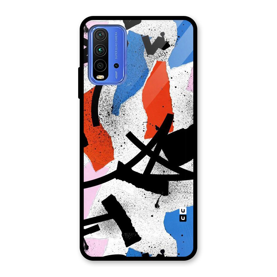 Coloured Abstract Art Glass Back Case for Redmi 9 Power