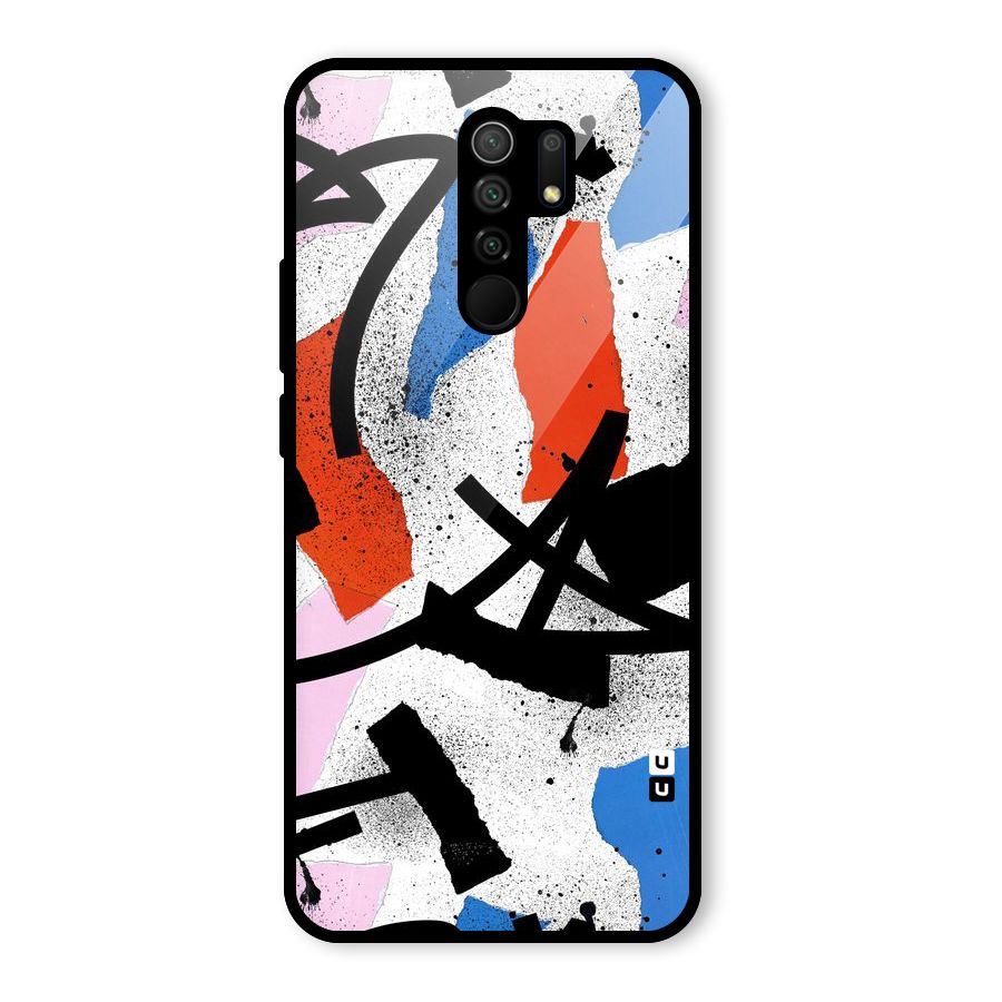 Coloured Abstract Art Glass Back Case for Redmi 9 Prime