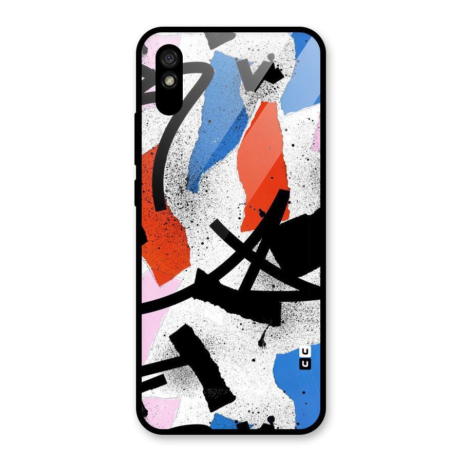 Coloured Abstract Art Glass Back Case for Redmi 9i