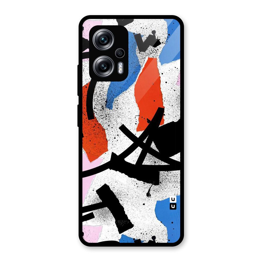 Coloured Abstract Art Glass Back Case for Redmi K50i