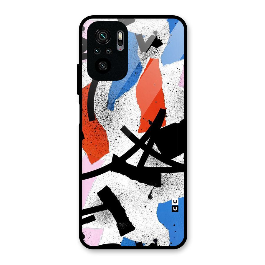Coloured Abstract Art Glass Back Case for Redmi Note 10S