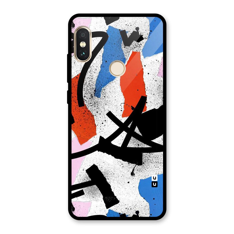 Coloured Abstract Art Glass Back Case for Redmi Note 5 Pro