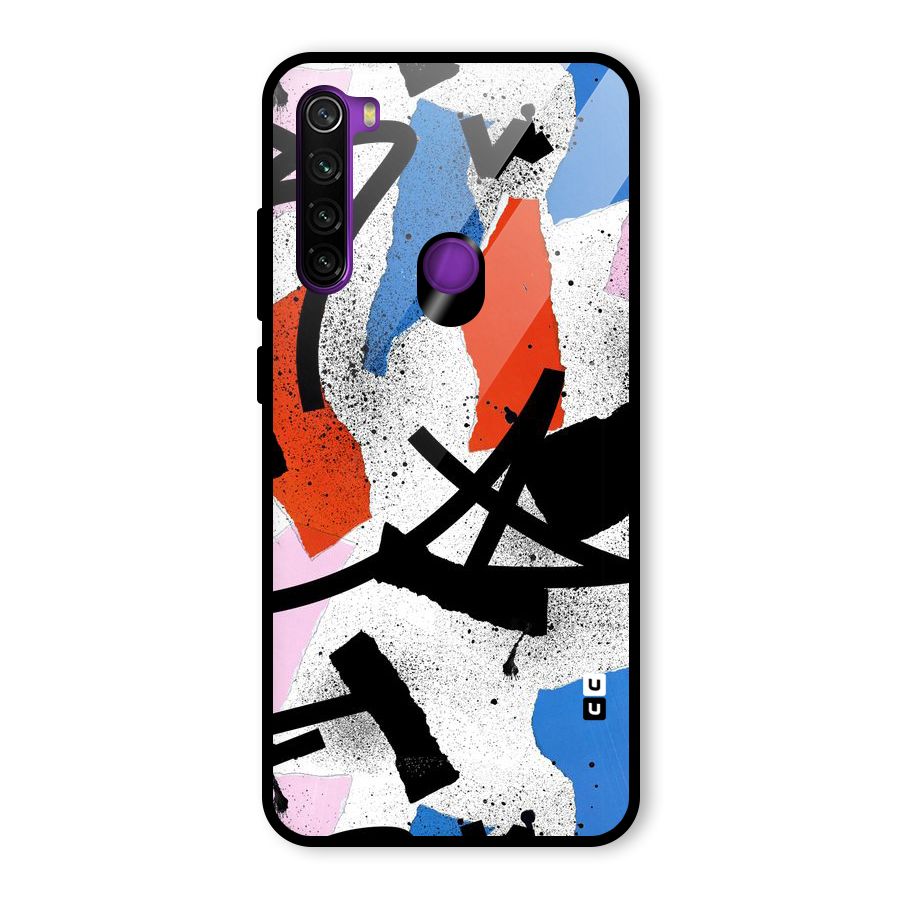 Coloured Abstract Art Glass Back Case for Redmi Note 8