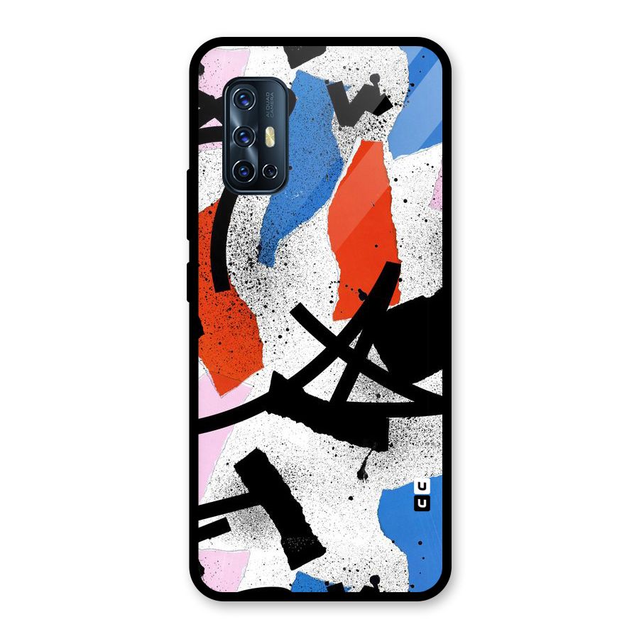 Coloured Abstract Art Glass Back Case for Vivo V17