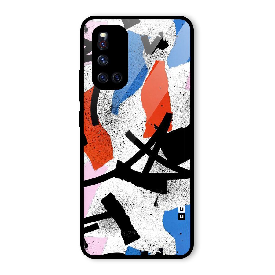 Coloured Abstract Art Glass Back Case for Vivo V19
